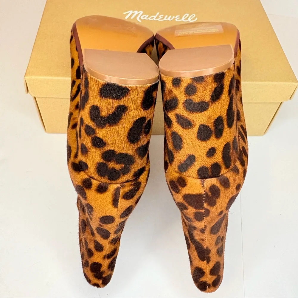Madewell Front Zip Leopard Calf Hair Maple Syrup Multi Ankle Booties Sz7 Mobwife